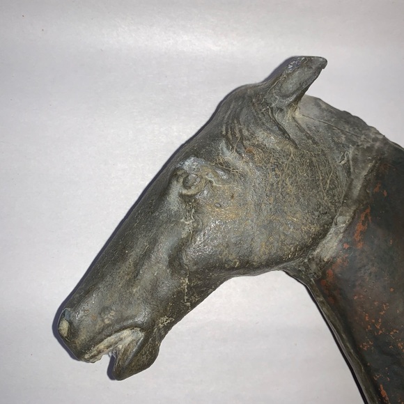 ANTIQUE Ethan Allen running horse HAND HAMMERED COPPER weathervane w/stand - Picture 14 of 16